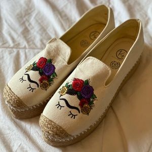 Frida Kahlo espadrille platforms